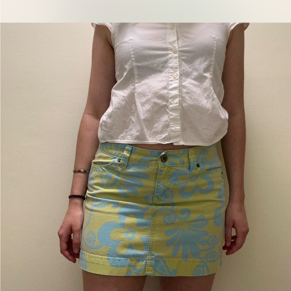GAP Floral Mini Skirt - Green and Blue - Picture 2 of 7